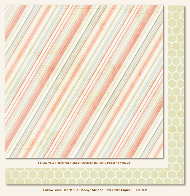 My Mind's Eye  - FOLLOW YOUR HEART - Be Happy Striped Pink