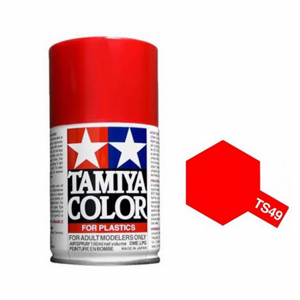 TS49 - Peinture Bombe ROUGE VIF BRILLANT 100ml Tamiya Maquette