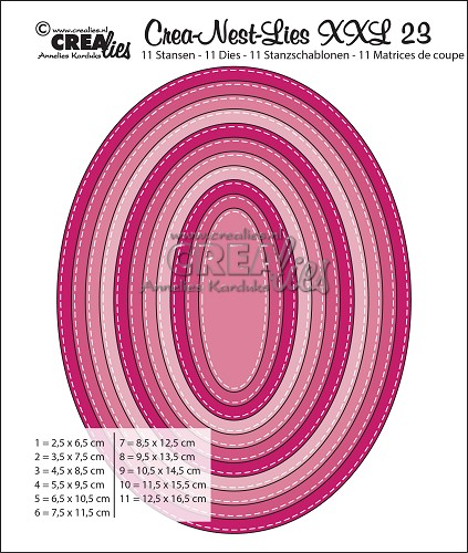 Dies Crealies - Assortiment Oval "Couture" Nest XXL 23