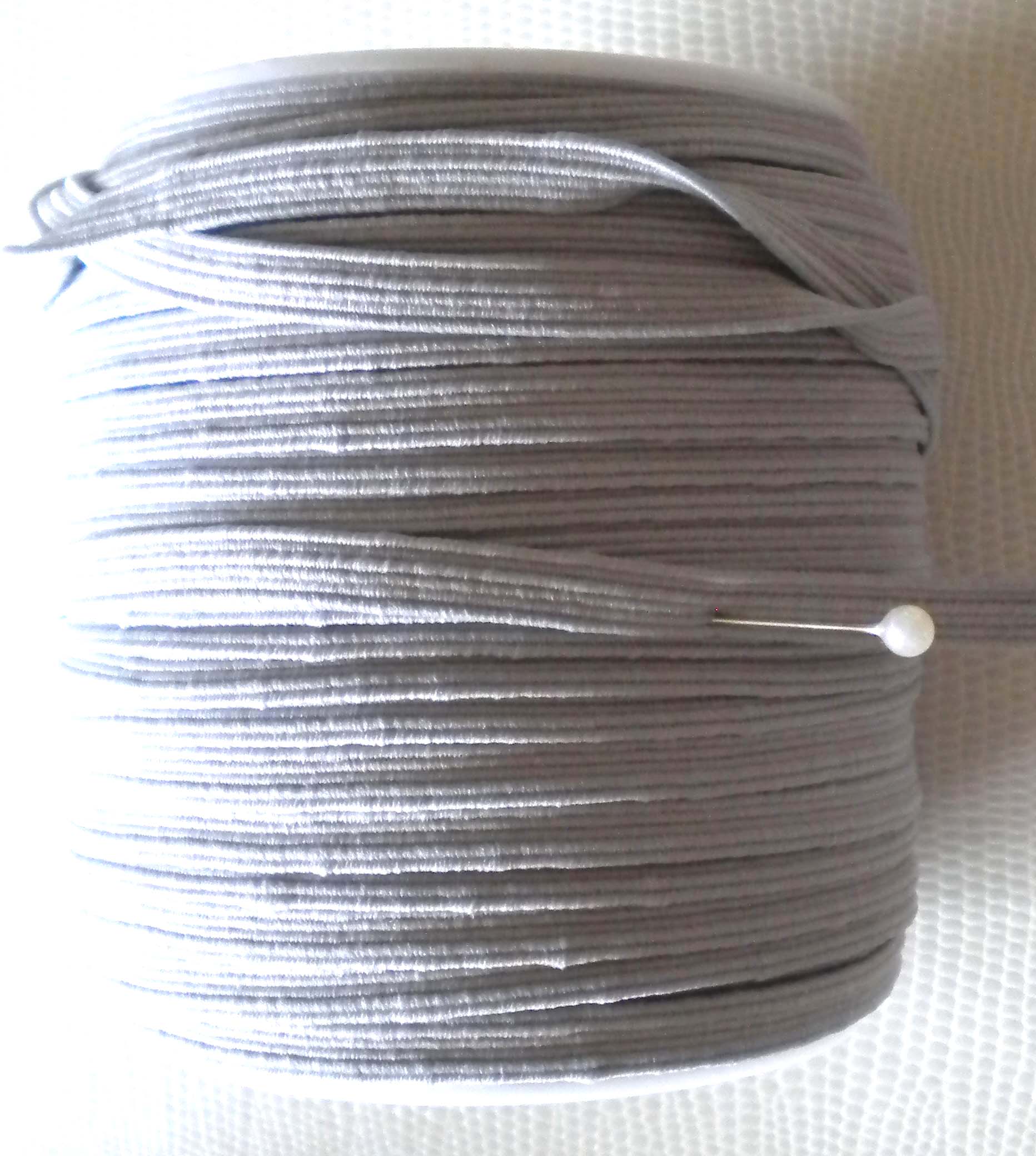 Elastique Plat 3mm - GRIS PALE