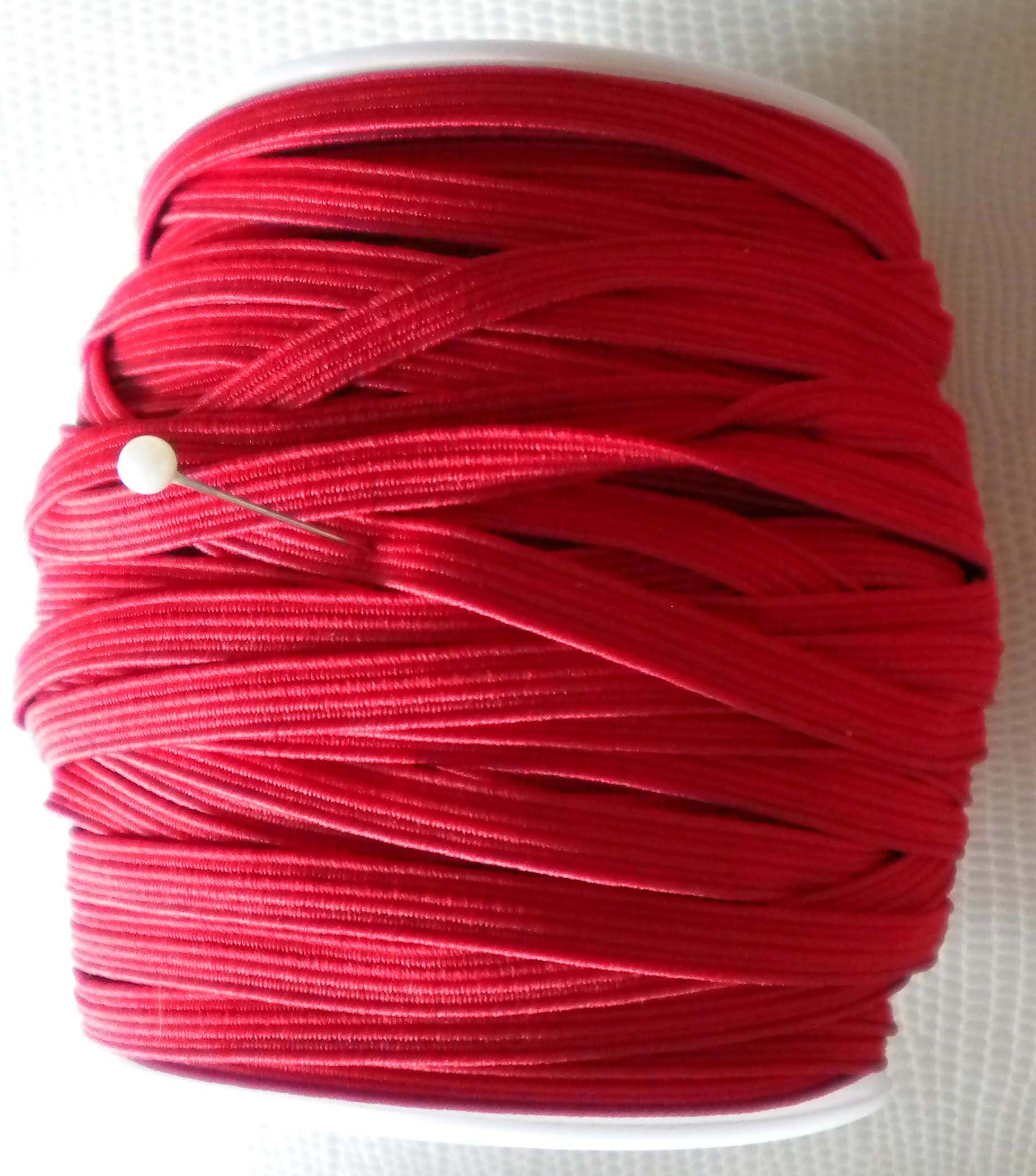 Elastique Plat 3mm - ROUGE