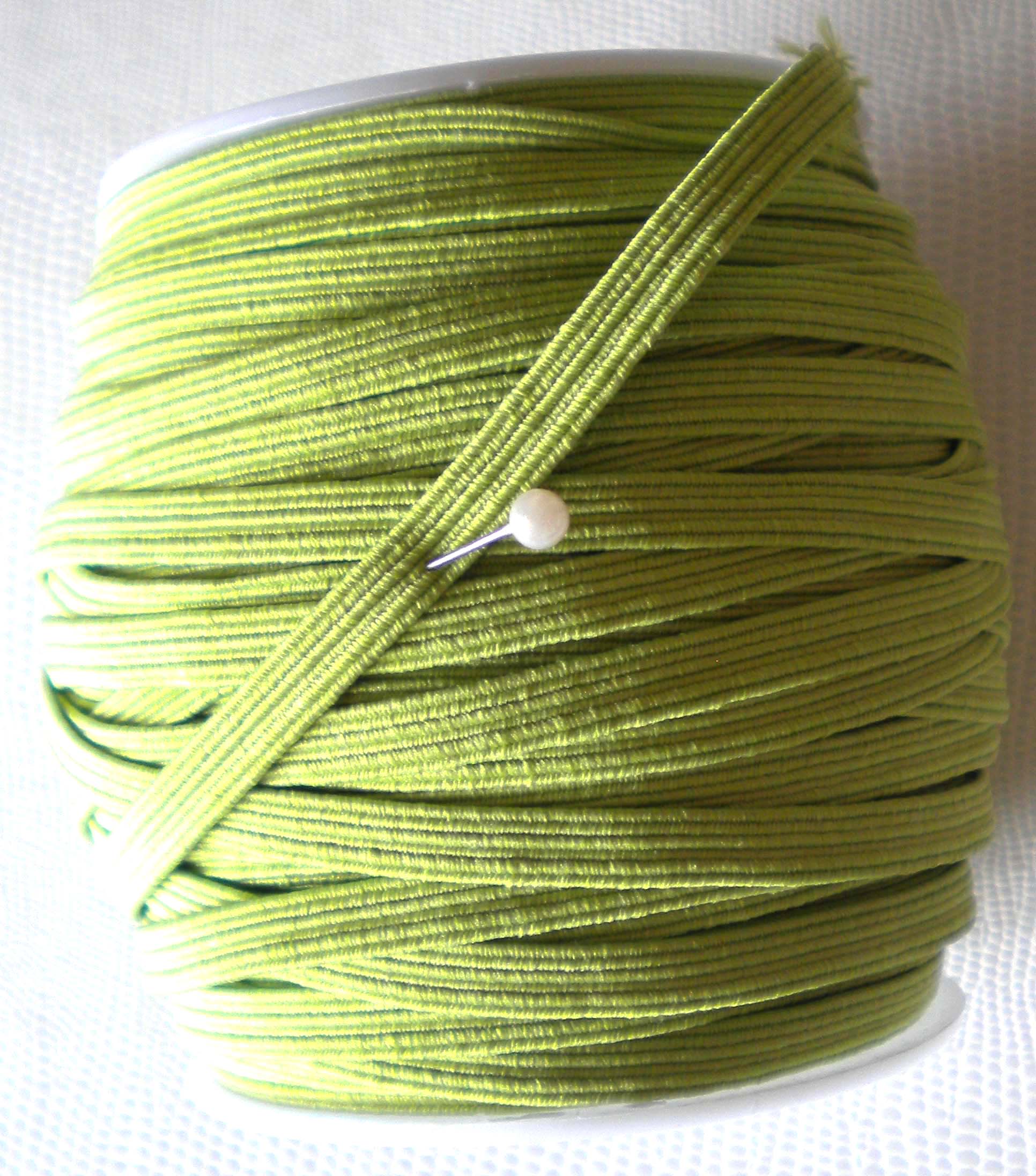 Elastique Plat 3mm - VERT POMME