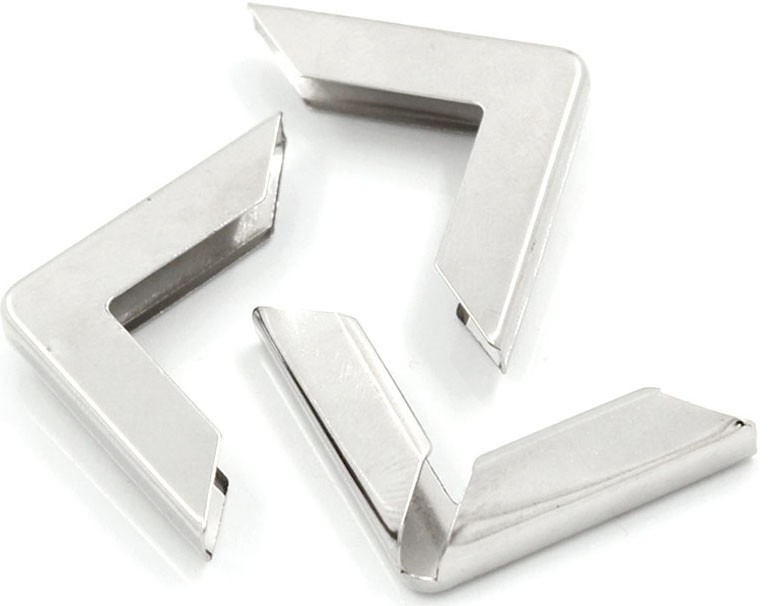 Coin en Métal pour Cartonnage - ARGENT 30x43mm (x4)