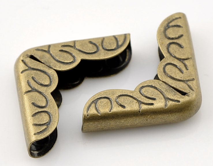 Coin en Métal pour Cartonnage - BRONZE 16x16mm (x4)
