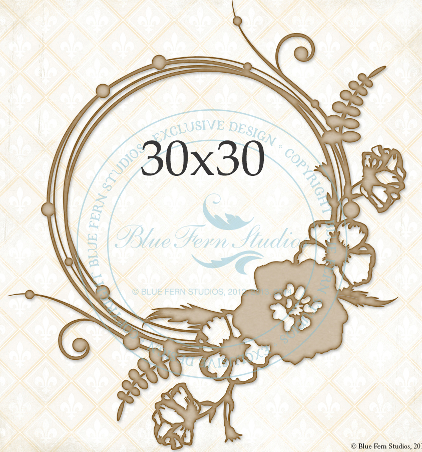 Chipboard Carton - Circle Flourish large - Blue Fern Studios