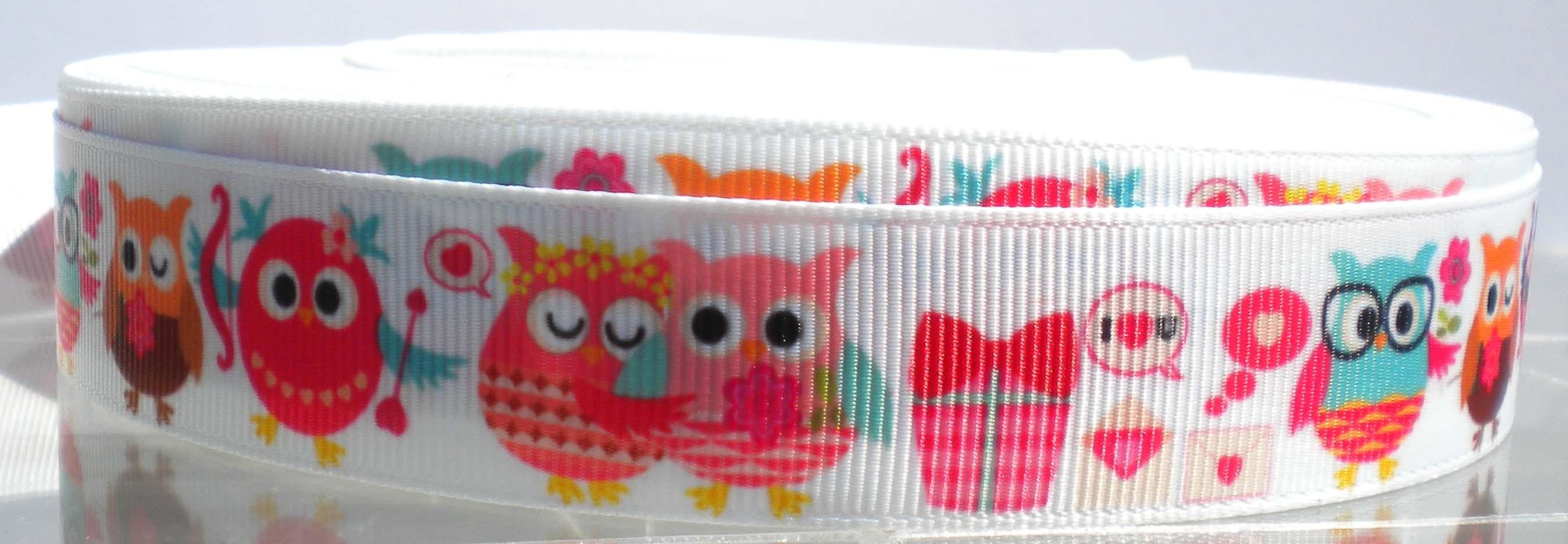 Ruban Imprimé fantaisie - HIBOUX LOVE